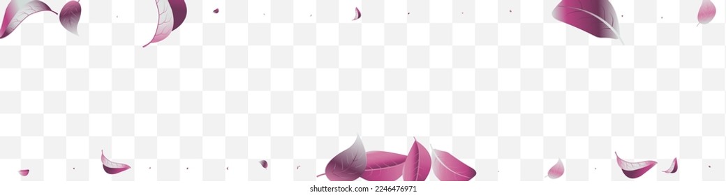 Lilac Blätter frisch, violetter, transparenter Panoramablick Hintergrund. Kräuterblättermuster Wald-Iris-Windgrenze. Leaf Flying Illustration.