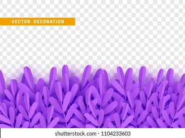 Lilac leaves of grass isolated on transparent background Vector illustration
