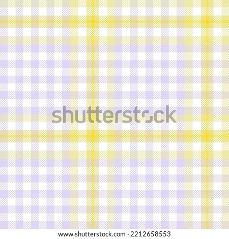Lilac and lemon tablecloth plaid. Seamless vector tartan pattern suitable for fashion, home decor and stationary.