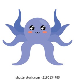 lilac octopus sealife animal icon