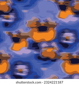 Lilac orange blue Vector hipster seamless floral elements pattern with brush strokes Hand drawn contemporary art collage with abstract shapes.  pattern with modern Scandinavian style natural painting