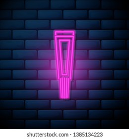 Lilac pink neon sign on brick wall Cosmetic cream icon vector