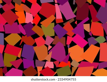 lilas, parches rojos, rosados. folletos. fondo colorido variado de piezas cortadas multicolores. a 4. cubierta brillante.