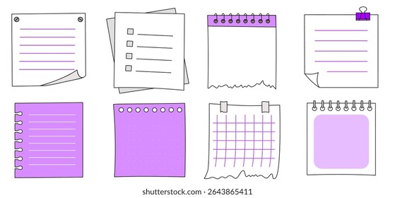 Lilac planner sheets for bullet journaling, self-reflection, and weekly tracking visuals

