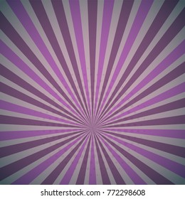 Lilac purple colored Pop-Art style blue comics book background, Lichtenstein popart. Pop art comic strip backdrop sunlight, sun ray space. Funny halftone dotted template. Vector illustration.