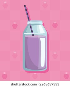 lilac refresh juice with straw