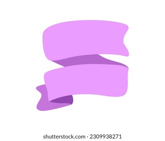Lilac ribbon banner icon, Web design element. Hand drawn vector illustration. Place for your text for business, greeting card and holidays copy space