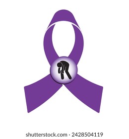 Lilac ribbon symbolizing the disease Chronic Fatigue Syndrome