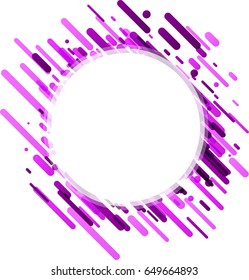 Lilac round abstract background on white. Vector paper illustration.