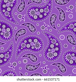 Lilac seamless Paisley pattern vector illustration