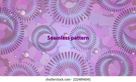 Lilac seamless pattern with circular abstract ornament
