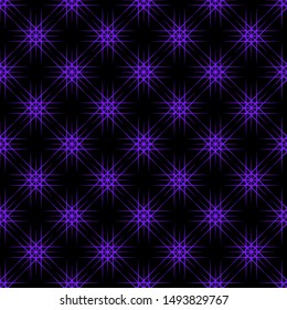 Lilac Seamless pattern on black background.