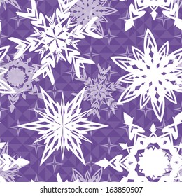 lilac seamless pattern of snowflakes