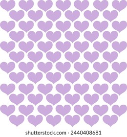 Un conjunto lila de corazones pequeños. Diseño para el día de San Valentín. Ilustración de vector