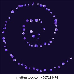 Lilac shine of confetti. Luxury festive background. Lilac abstract shining dot on a black background. Element of design. Suitable for postcards, posters, cards. Vector illustration, EPS 10.
