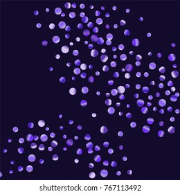 Lilac shine of confetti. Luxury festive background. Lilac abstract shining dot on a black background. Element of design. Suitable for postcards, posters, cards. Vector illustration, EPS 10.