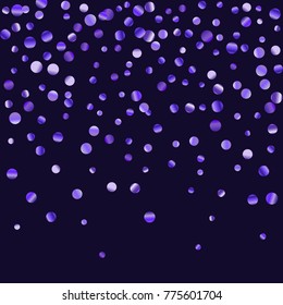 Lilac shine of confetti. Luxury festive background. Lilac abstract shining dot on a black background. Element of design. Suitable for postcards, posters, cards. Vector illustration, EPS 10.