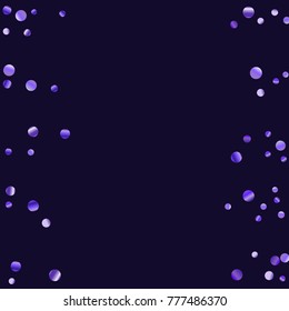 Lilac shine of confetti. Luxury festive background. Lilac abstract shining dot on a black background. Element of design. Suitable for postcards, posters, cards. Vector illustration, EPS 10.