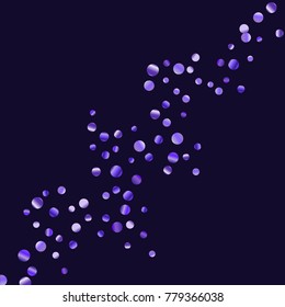 Lilac shine of confetti. Luxury festive background. Lilac abstract shining dot on a black background. Element of design. Suitable for postcards, posters, cards. Vector illustration, EPS 10.