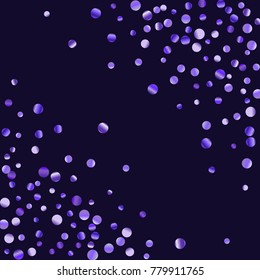 Lilac shine of confetti. Luxury festive background. Lilac abstract shining dot on a black background. Element of design. Suitable for postcards, posters, cards. Vector illustration, EPS 10.