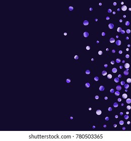 Lilac shine of confetti. Luxury festive background. Lilac abstract shining dot on a black background. Element of design. Suitable for postcards, posters, cards. Vector illustration, EPS 10.