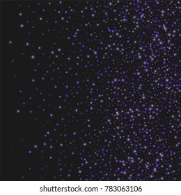 Lilac shine of confetti. Luxury festive background. Lilac translucent abstract dot and shining stars on a black background. Element of design. Vector illustration, EPS 10.