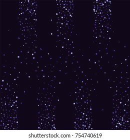 Lilac shine of confetti on a dark background. Luxury festive background. A grainy abstract texture sparkles on a purple background. Element of design. Vector illustration, EPS 10.