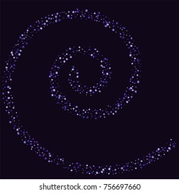 Lilac shine of confetti on a dark background. Luxury festive background. A grainy abstract texture sparkles on a purple background. Element of design. Vector illustration, EPS 10.
