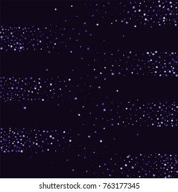 Lilac shine of confetti on a dark background. Luxury festive background. A grainy abstract texture sparkles on a purple background. Element of design. Vector illustration, EPS 10.