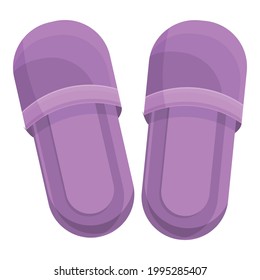 Lilac slippers icon. Cartoon of Lilac slippers vector icon for web design isolated on white background