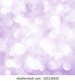 Lilac Soft  Bright Abstract Bokeh Background ,Soft Glow of the Sun , Defocused Lights,  Vector Illustration