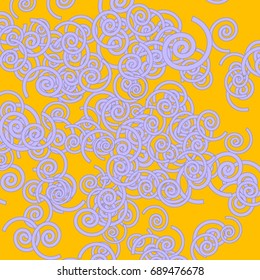 Lilac spirals on an orange background