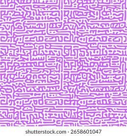 Rayas de lila en blanco, sin patrón de Turing. Textura orgánica dibujada a mano. Ilustración vectorial de reacción de difusión Abstractas 