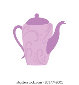lilac teapot utensil kitchen icon