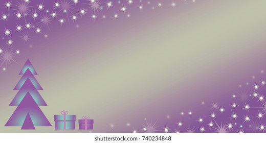 lilac tree with gifts on a lilac gradient