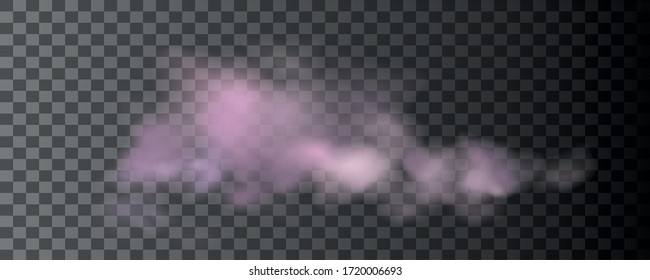 Lilac vector cloudiness ,fog or smoke on dark checkered background.Cloudy sky or smog over the city.Vector illustration.