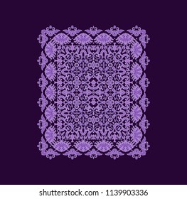 Lilac- violet vector ornamental composition on dark background