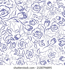 Lilac watercolor florals in a seamless vector pattern. Great on all surfaces, fabric, wallpaper, linen, stationery, wrapping paper, etc.