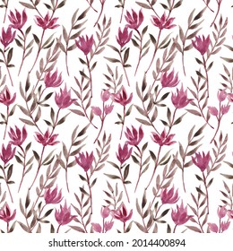 lilac watercolor flower seamless pattern 