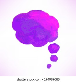 Burbuja De La Voz De La Acuarela Lilac, Con Malla De Gradiente, Ilustración Del Vector
