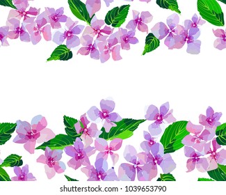 Lilac wild flowers seamless pattern. Small flowers and leaves hand drawn. Vector illustration for textile, wrapping,scrapbooking .