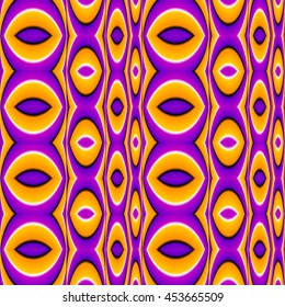 Lilac and yellow seamless pattern (optical illusion of movement)