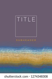 Lilac-grey background with multicolored lines and title in the square line shape