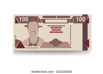 Lilangeni Vector Illustration. Eswatini money set bundle banknotes. Paper money 100 E. Flat style. Vector illustration.