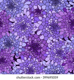 Lilas Chrysantemum Nahtlos