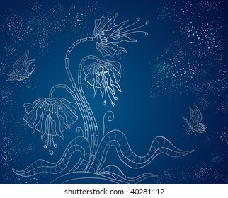 lilies and butterflies