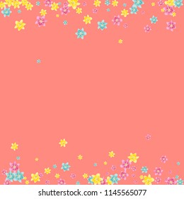 Lilies multicolored on a pink background. Background with tropical flowers.