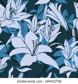 Lilies seamless pattern