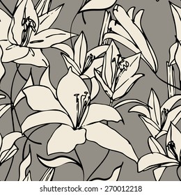 Lilies seamless pattern