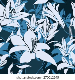 Lilies seamless pattern
